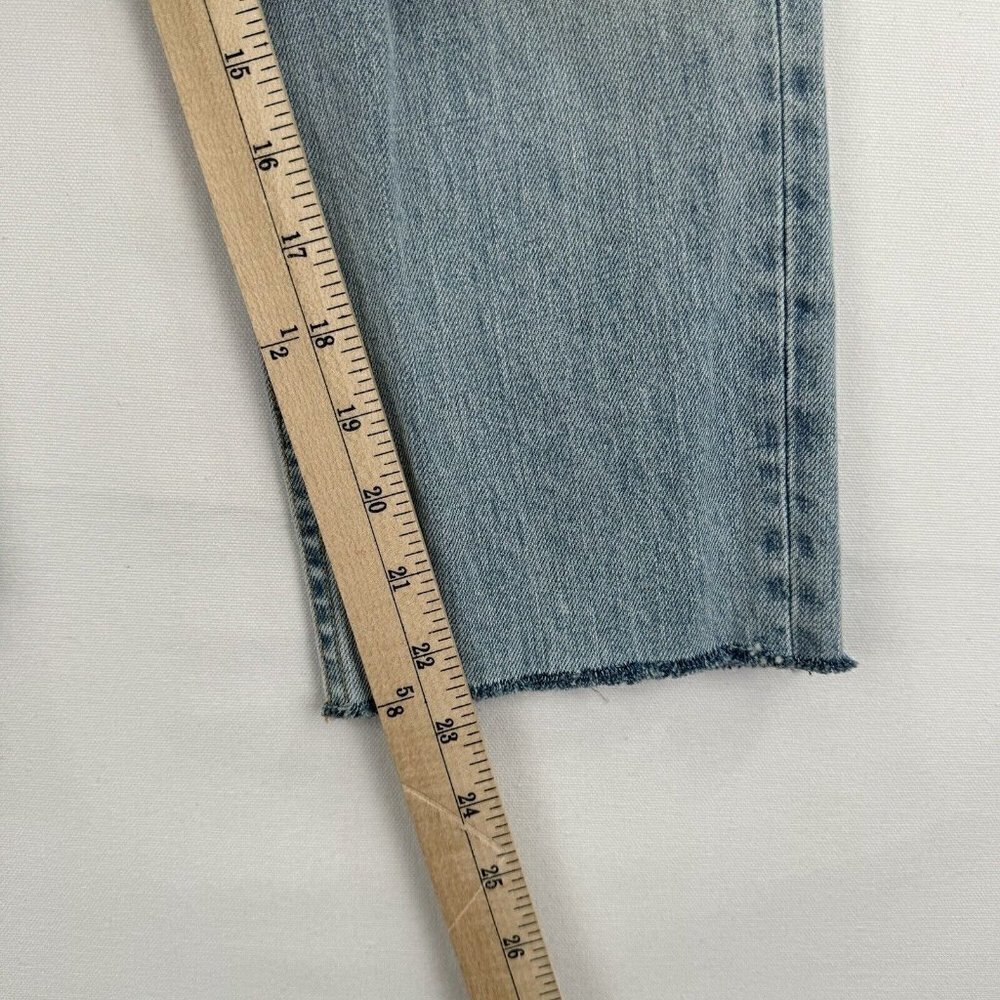 Rag & Bone Jeans Womens 27 Blue Crop Boyfriend Distressed Light Wash Rigid Denim - Picture 16 of 16